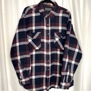 David Taylor Plaid Flannel Quilted Shirt Jacket Shacket